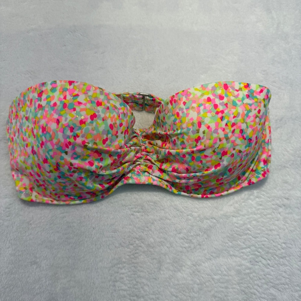 Victoria's Secret 34D Confetti Bandeau Bikini Top Colorful Swimwear - Picture 3 of 4